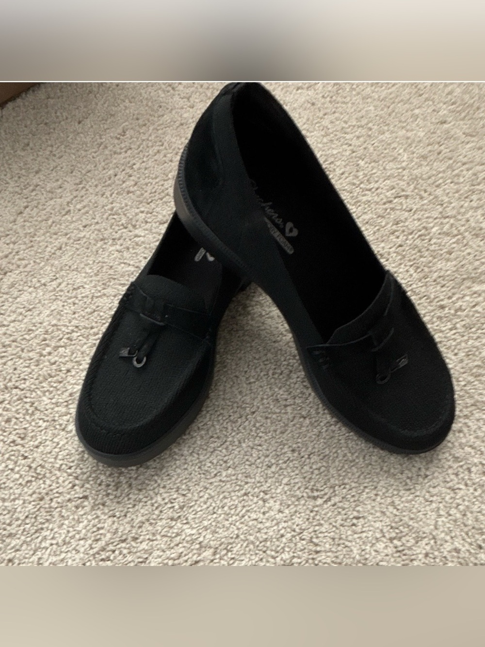 Skechers Memory Foam Black Slip-On Women's Loafers
